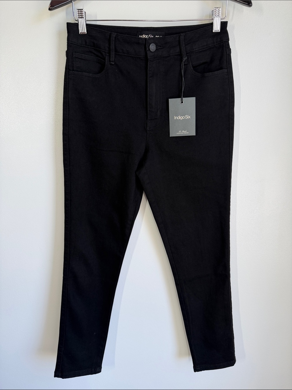 Indigo Six High-Rise Cropped Skinny Jeans Black - Size 28/6